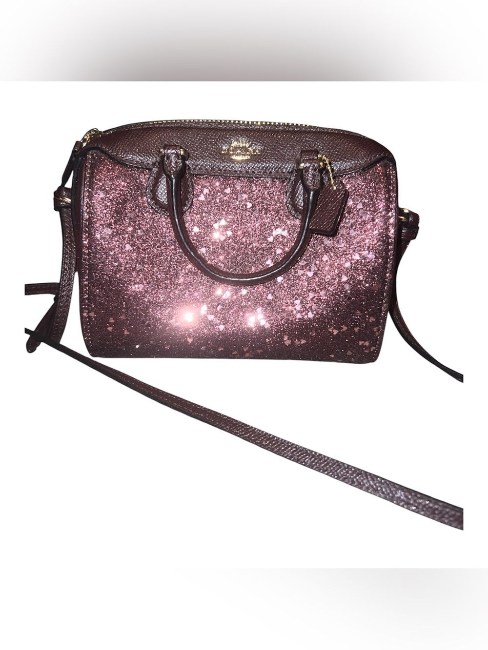 Coach Glitter Dome Satchel - Rose Sparkle
